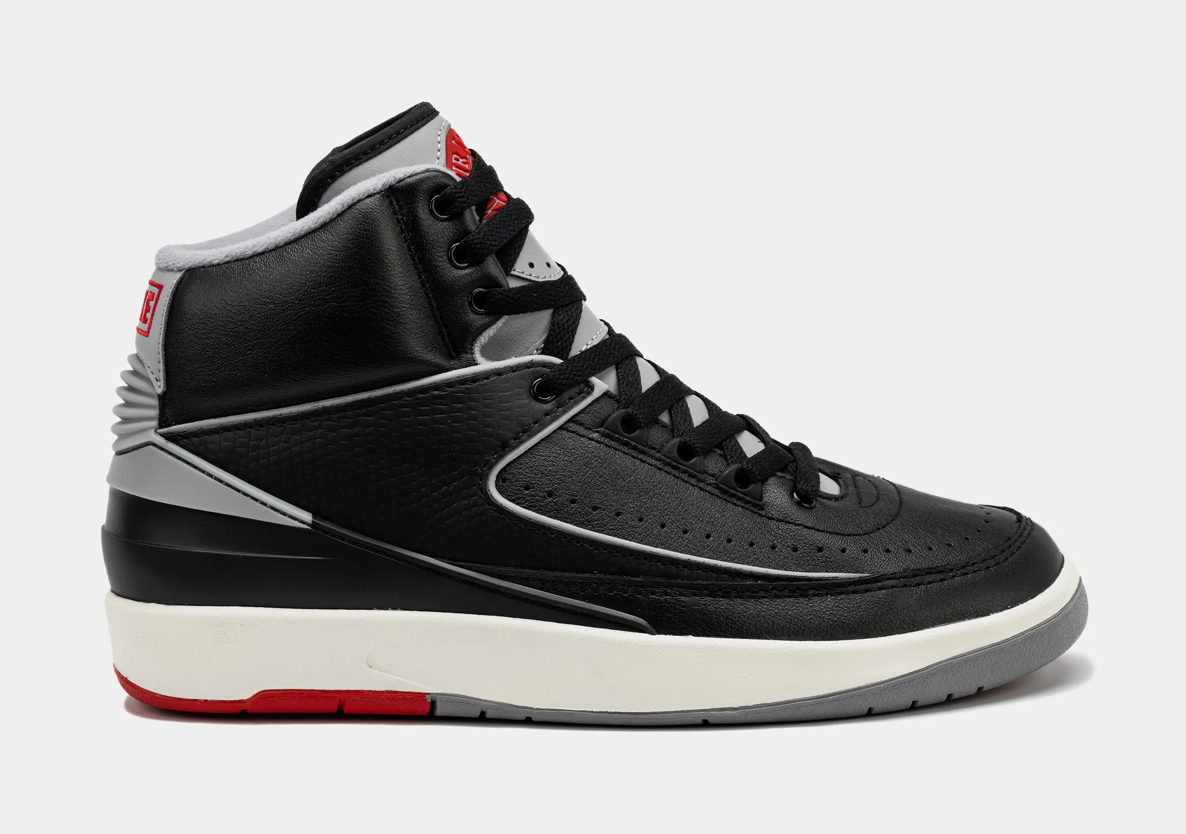 Air Jordan 2 Retro Black Cement Mens Lifestyle Shoes (Black/Cement Grey)