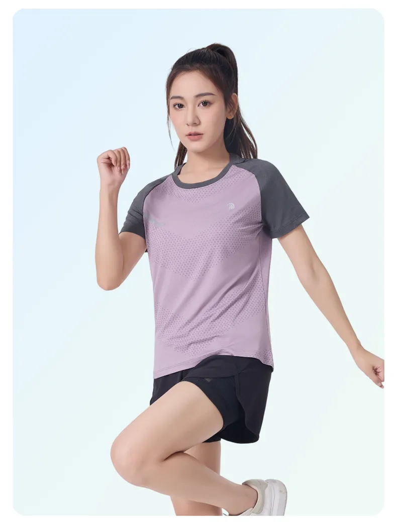 ANNIOU Sports Quick Dry Tops for Women Breathable Lightweight Fitness Yoga Stretch Short-sleeved Outdoor Running T-shirts