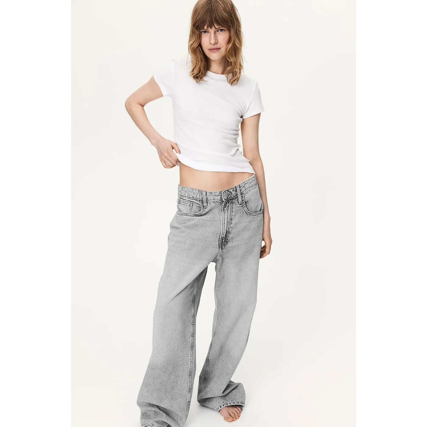 Baggy High Waist Grey Jeans