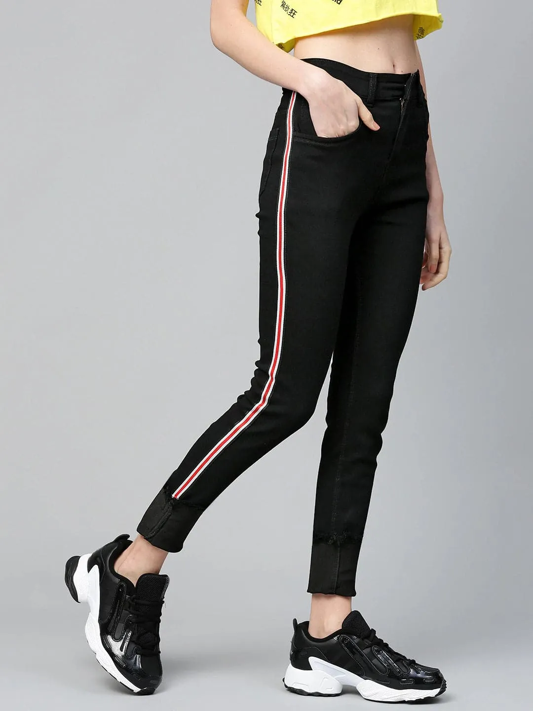 Black Side Tape Basic Jeans