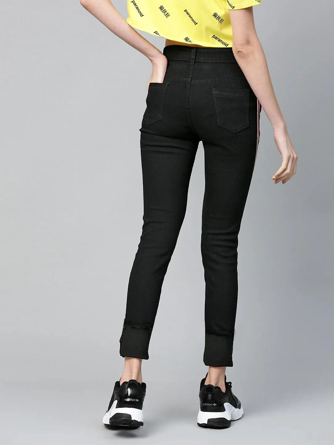 Black Side Tape Basic Jeans