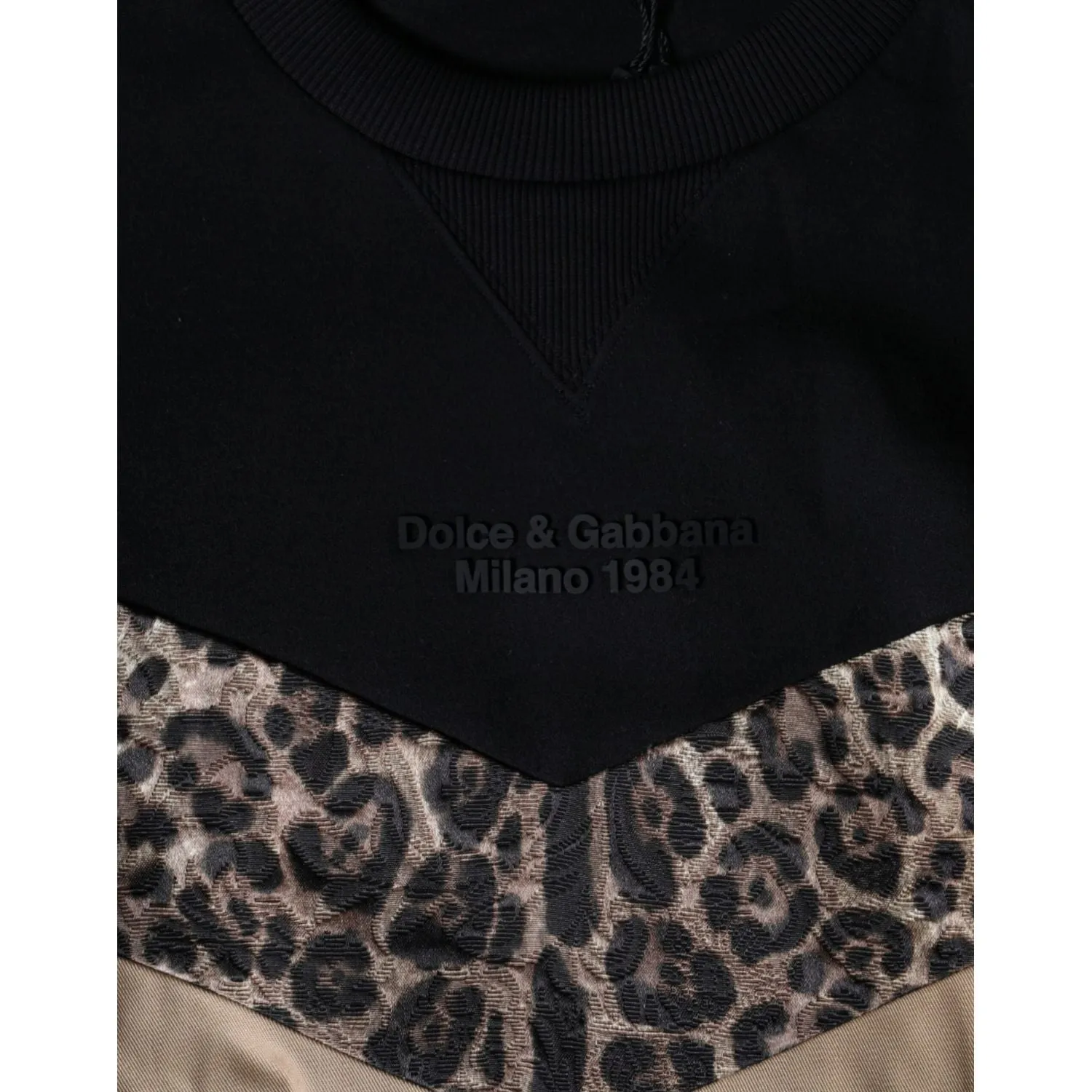 Dolce & Gabbana Black Leopard Crew Neck Sweatshirt Sweater