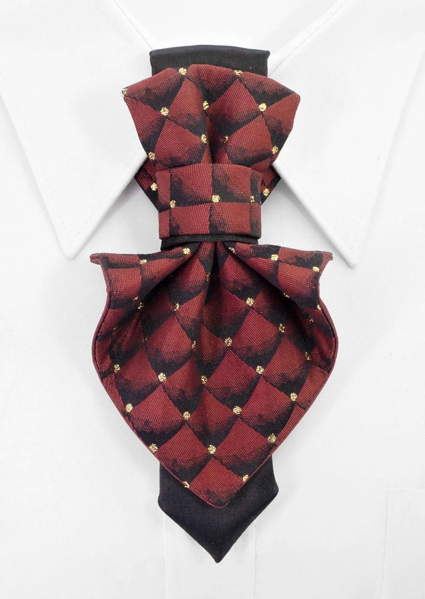 ELEGANT WOMEN' BOW TIE "BURGUNDY DIAMOND II"