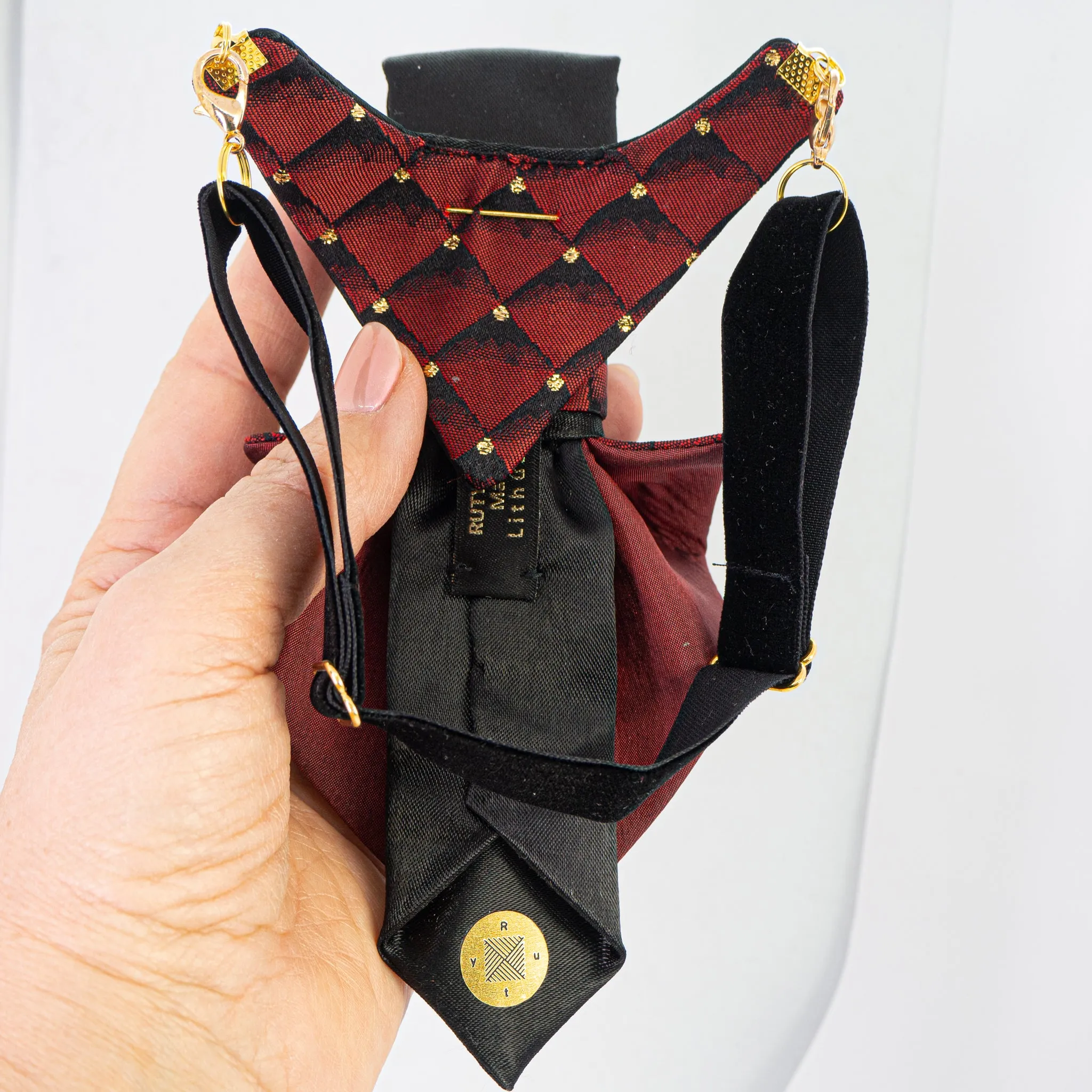 ELEGANT WOMEN' BOW TIE "BURGUNDY DIAMOND II"