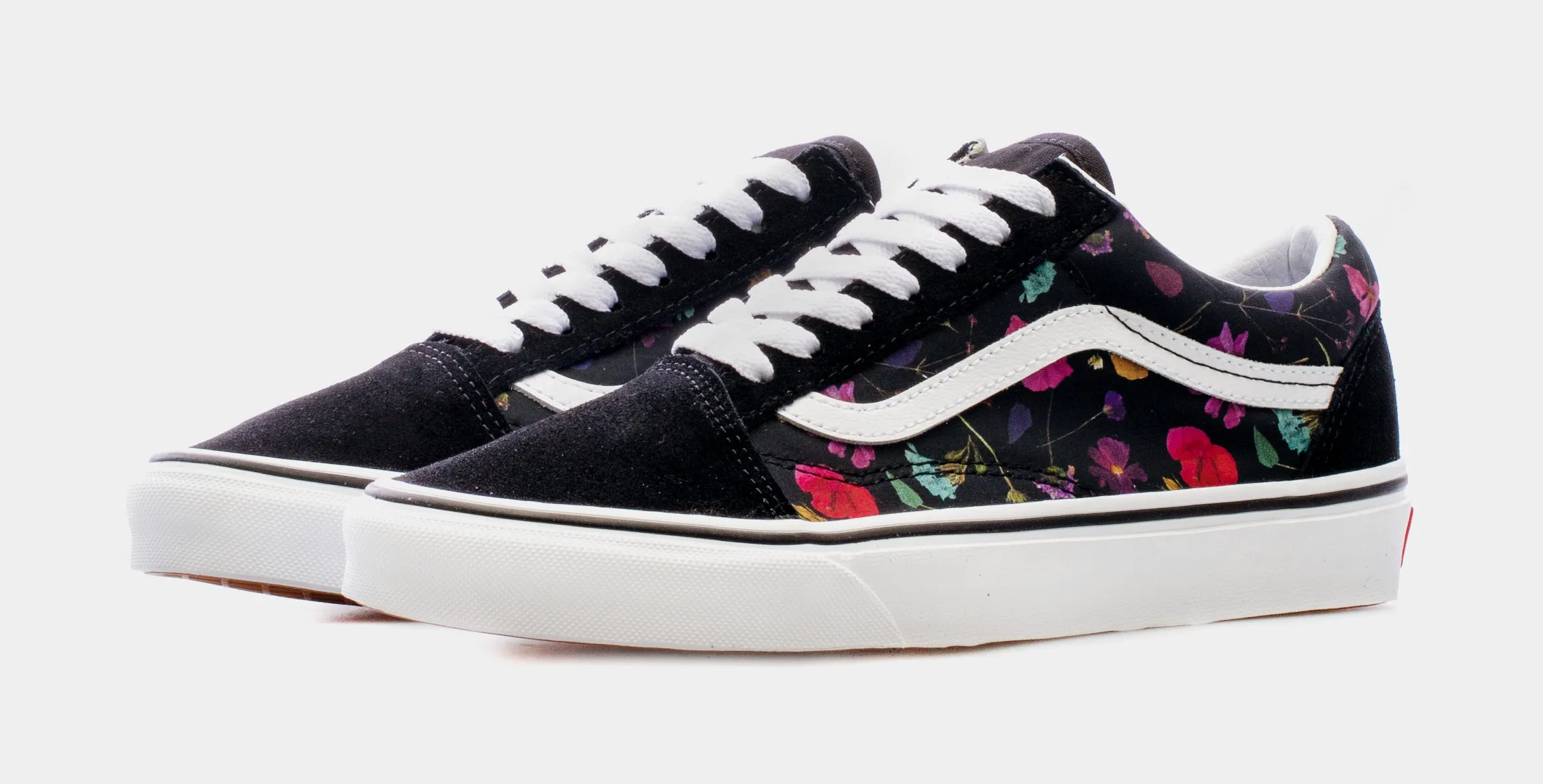 Floral Old Skool Mens Skate Shoes (Black)