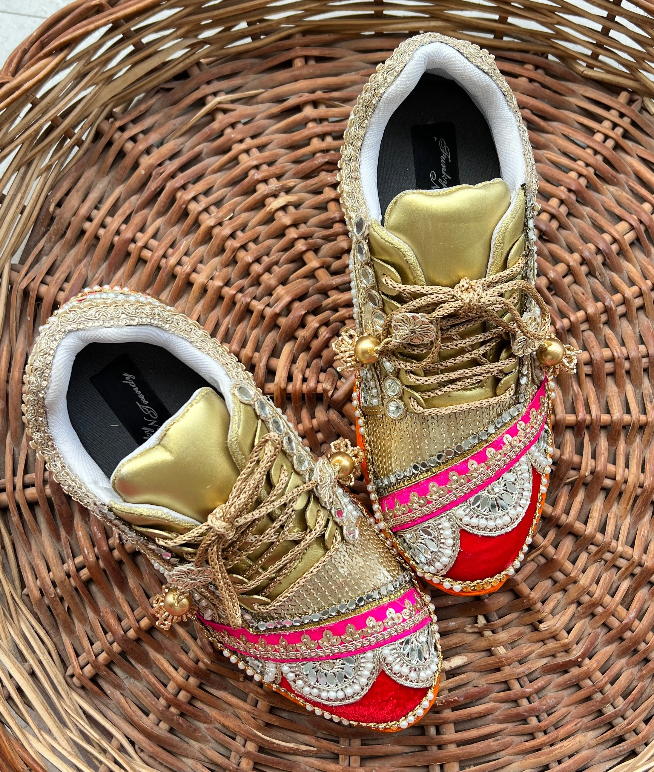 FUNKY N TRENDY multi theme hand work sneakers for brides / bridesmaids/ boho sneakers / multi color sneakers /red sneakers /pink sneakers/orange sneakers