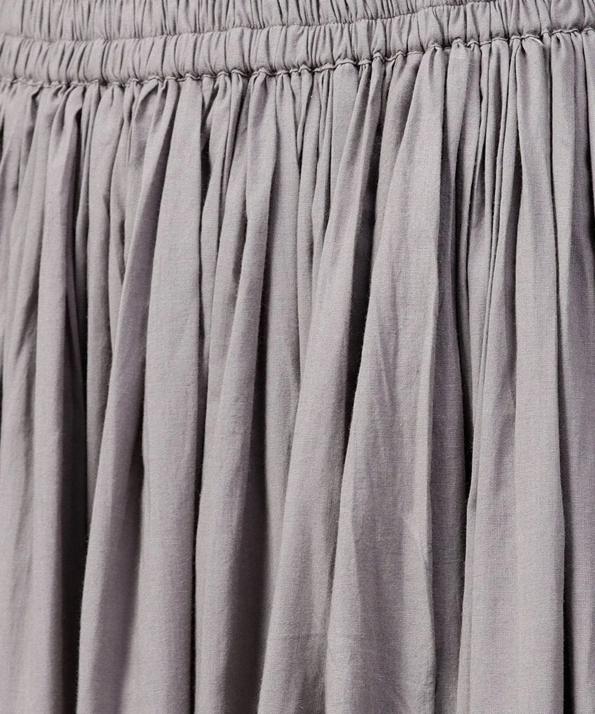 Grey Cotton Ankle Length Flared Skirt