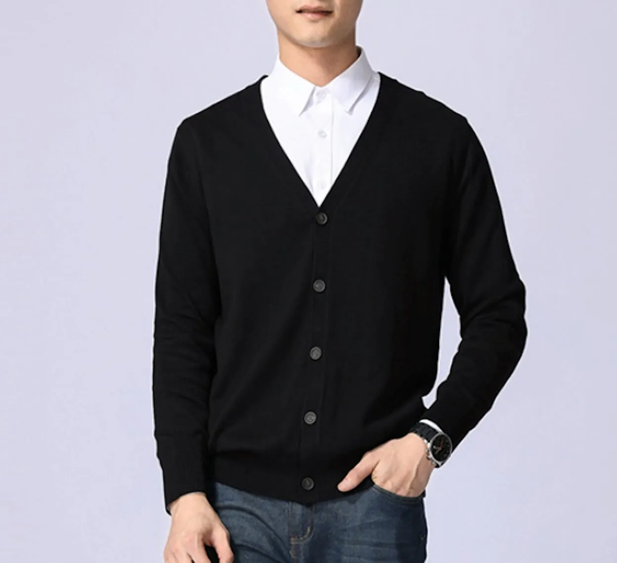 Mens Everyday Button Down Knit Cardigan