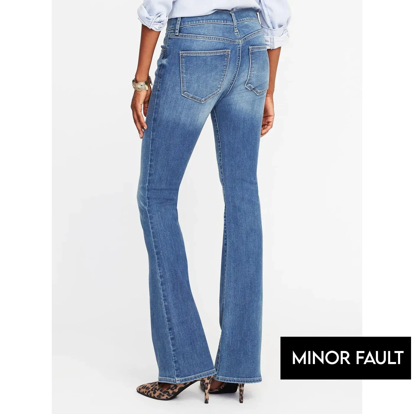 (Minor Fault) Mid Rise Blue Micro Flare Jeans