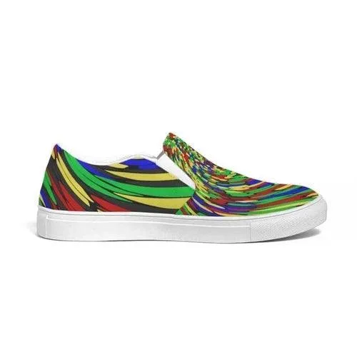 Multicolor Low Top Canvas Slip-on Sneakers Shoes For Men