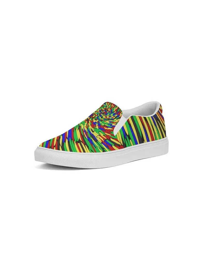 Multicolor Low Top Canvas Slip-on Sneakers Shoes For Men