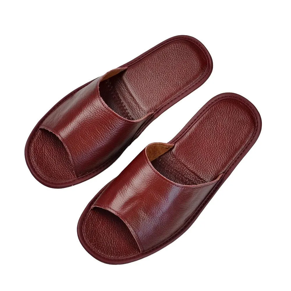 OCW Cow Leather Slippers Non-slip Women Fashion Casual Comfy Summer