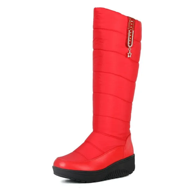 OCW Women Plush Winter Boots Knee-high Waterproof Orthopedic Shoes