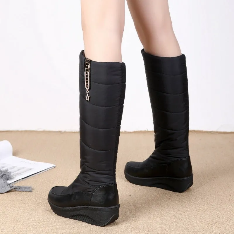 OCW Women Plush Winter Boots Knee-high Waterproof Orthopedic Shoes