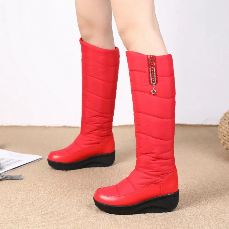 OCW Women Plush Winter Boots Knee-high Waterproof Orthopedic Shoes