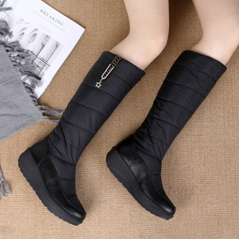 OCW Women Plush Winter Boots Knee-high Waterproof Orthopedic Shoes