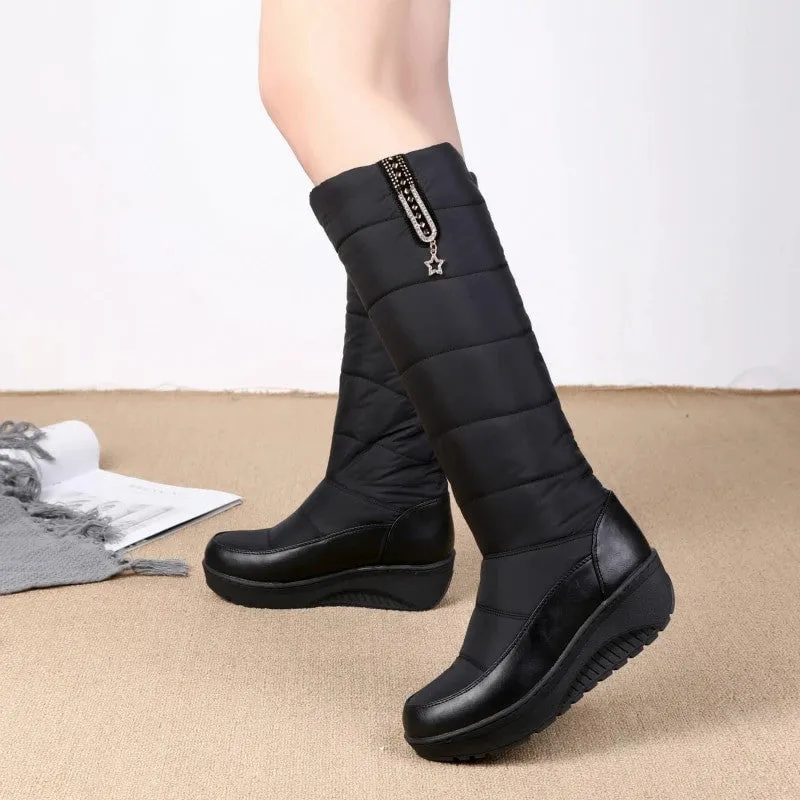 OCW Women Plush Winter Boots Knee-high Waterproof Orthopedic Shoes