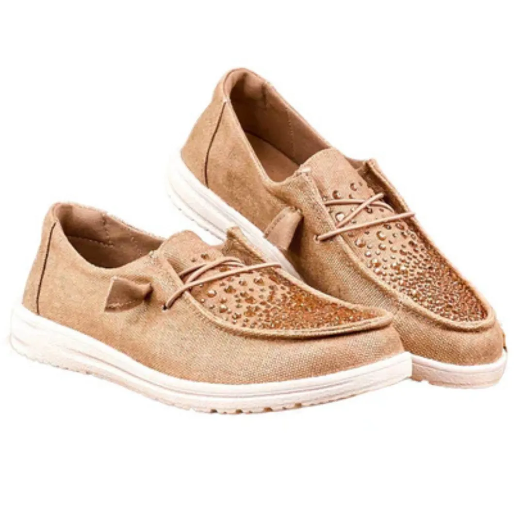 Online Exclusive | Maco Water Drop Ombre Sneakers in Rose Gold Rhinestone