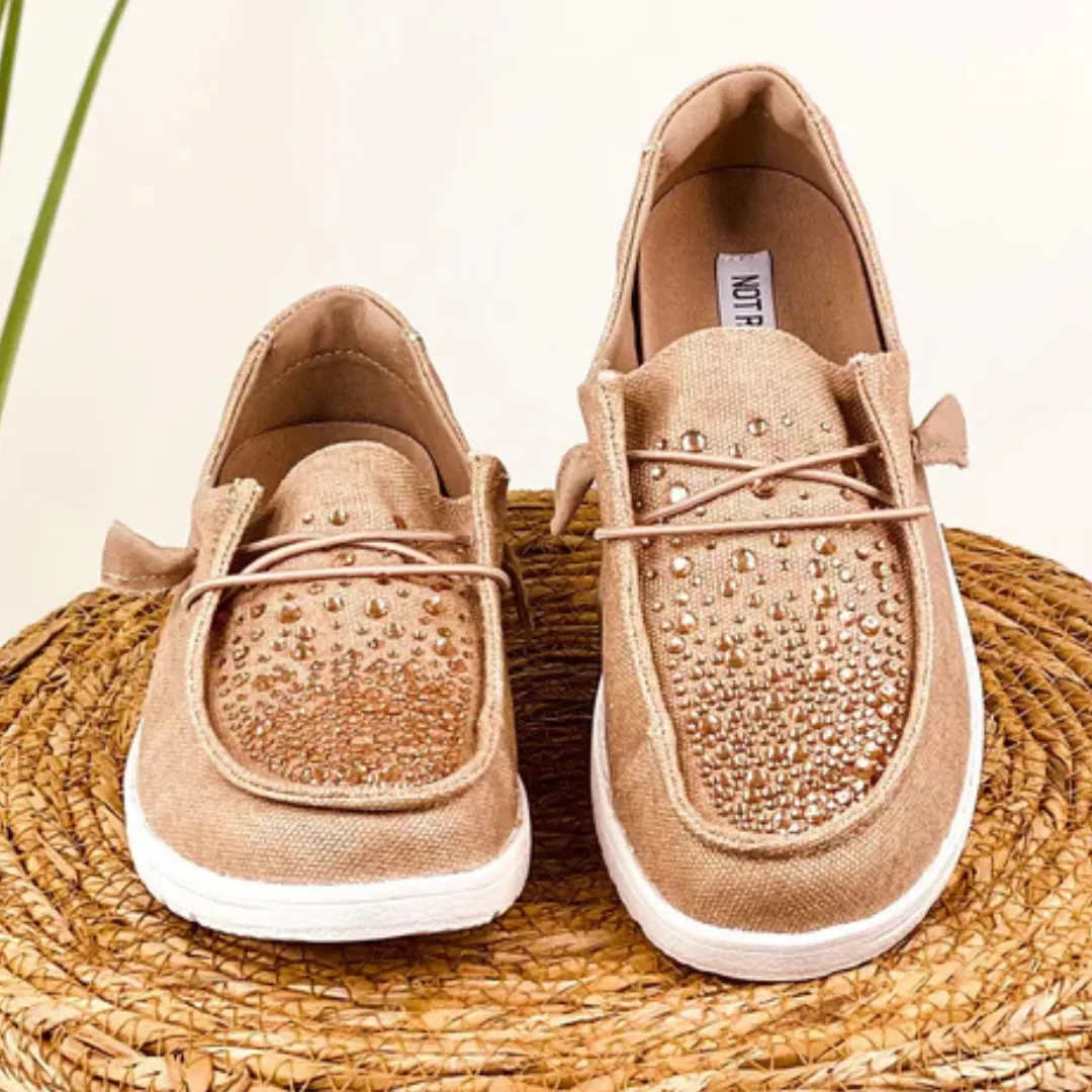 Online Exclusive | Maco Water Drop Ombre Sneakers in Rose Gold Rhinestone