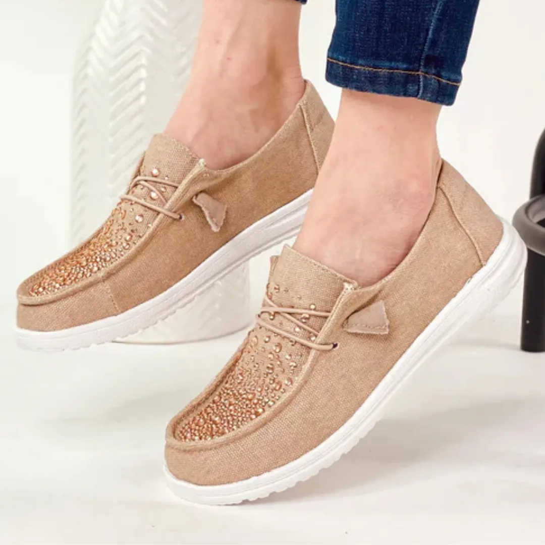 Online Exclusive | Maco Water Drop Ombre Sneakers in Rose Gold Rhinestone