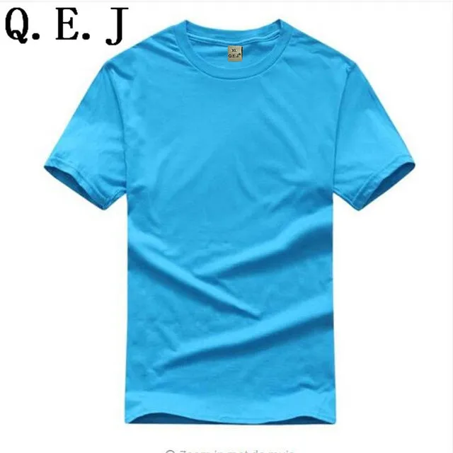 Q.E.J New Solid Color T Shirt Mens Black And White 100% Cotton T-shirts Summer Skateboard Tee Boy Hip hop Customizable Tops F18