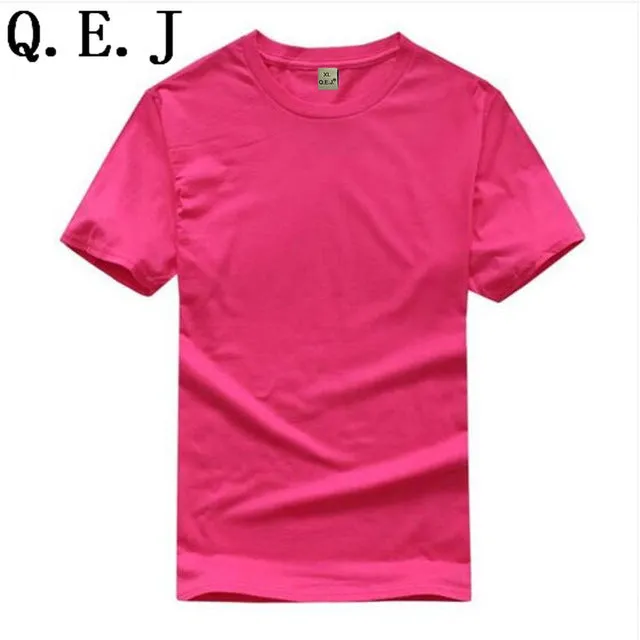 Q.E.J New Solid Color T Shirt Mens Black And White 100% Cotton T-shirts Summer Skateboard Tee Boy Hip hop Customizable Tops F18