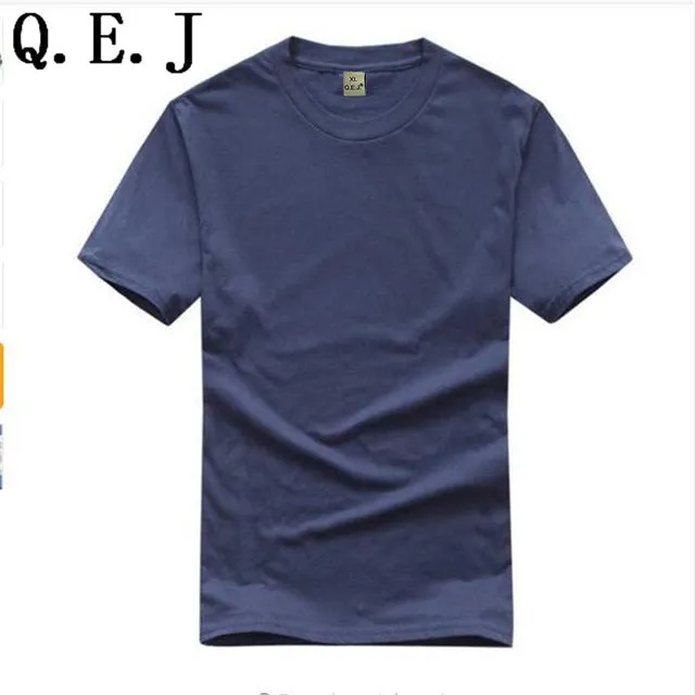 Q.E.J New Solid Color T Shirt Mens Black And White 100% Cotton T-shirts Summer Skateboard Tee Boy Hip hop Customizable Tops F18