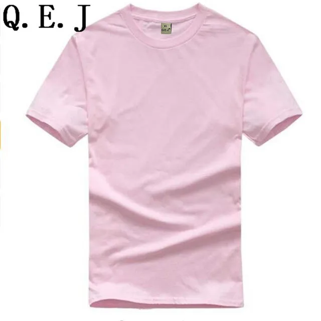 Q.E.J New Solid Color T Shirt Mens Black And White 100% Cotton T-shirts Summer Skateboard Tee Boy Hip hop Customizable Tops F18