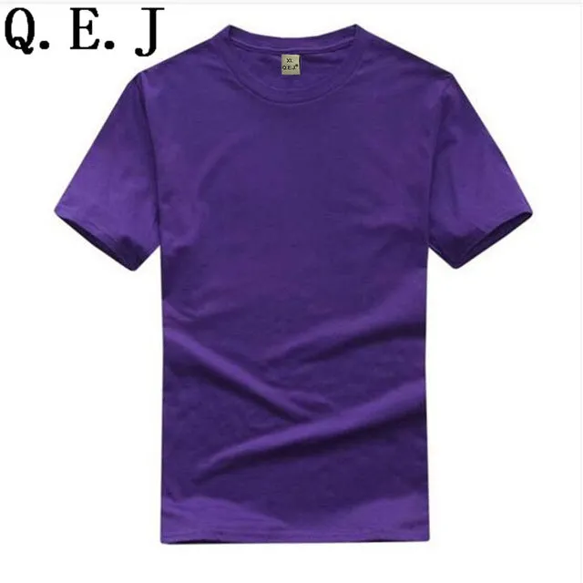 Q.E.J New Solid Color T Shirt Mens Black And White 100% Cotton T-shirts Summer Skateboard Tee Boy Hip hop Customizable Tops F18