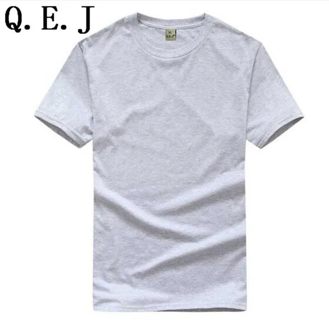 Q.E.J New Solid Color T Shirt Mens Black And White 100% Cotton T-shirts Summer Skateboard Tee Boy Hip hop Customizable Tops F18