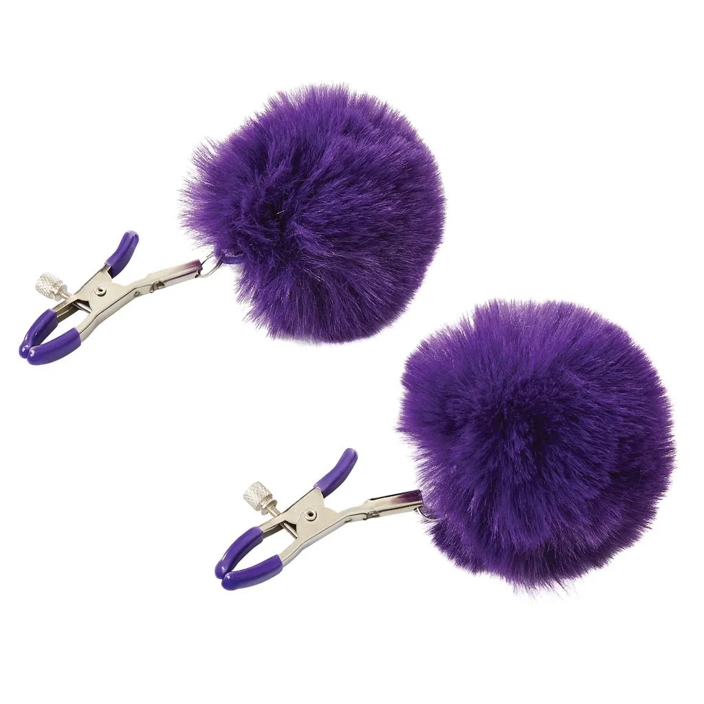 Sincerely Fur Nipple Clips Purple