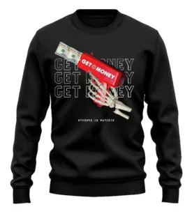 Streetz iz Watchin Men's Premium Crew Neck Fleece Get Money Sweatshirt