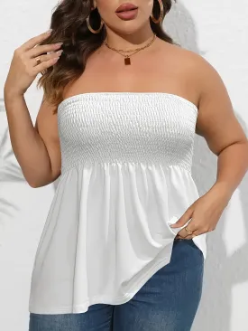 Stylish Strapless Tube Top for Plus Size Women in Summer