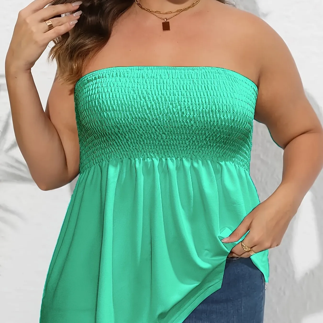 Stylish Strapless Tube Top for Plus Size Women in Summer