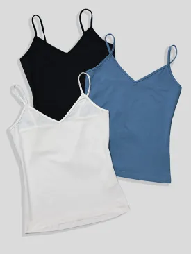 Summer Essential 3Pack Versatile VNeck Cami Tops for Women