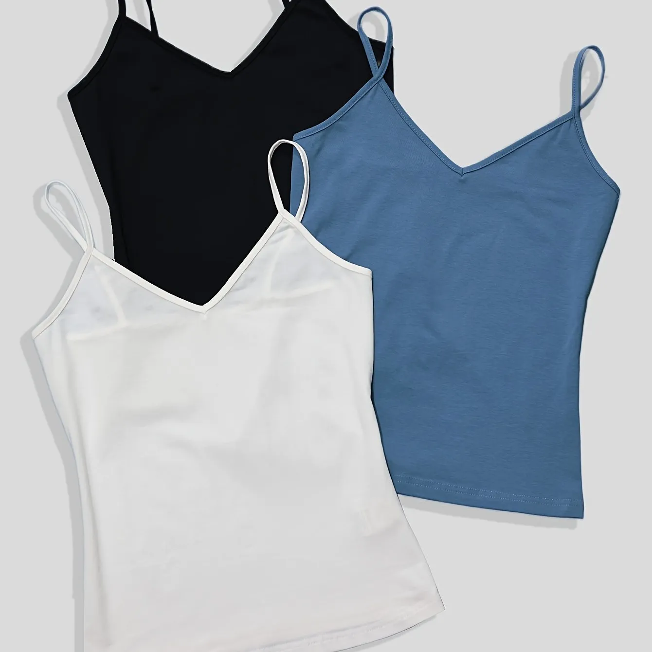 Summer Essential 3Pack Versatile VNeck Cami Tops for Women