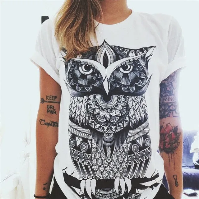 t short women Europe And America Summer Fashion Women Cotton Prints Short Sleeve O-Neck T-shirt 9 Colors Tops Shirt