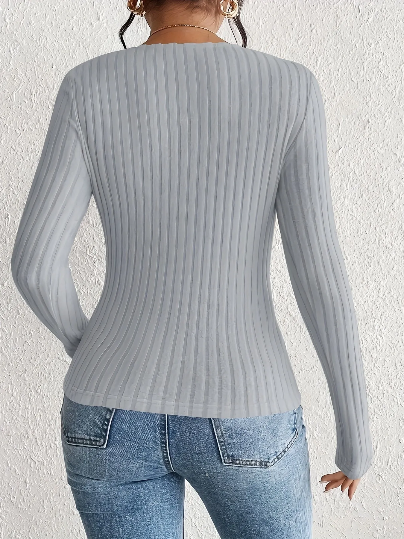 Versatile Square Neck Ruched Long Sleeve Tee for Women