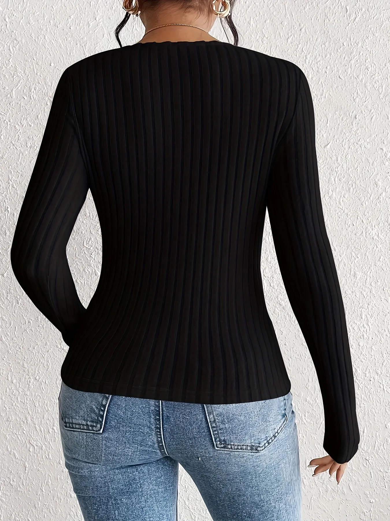 Versatile Square Neck Ruched Long Sleeve Tee for Women