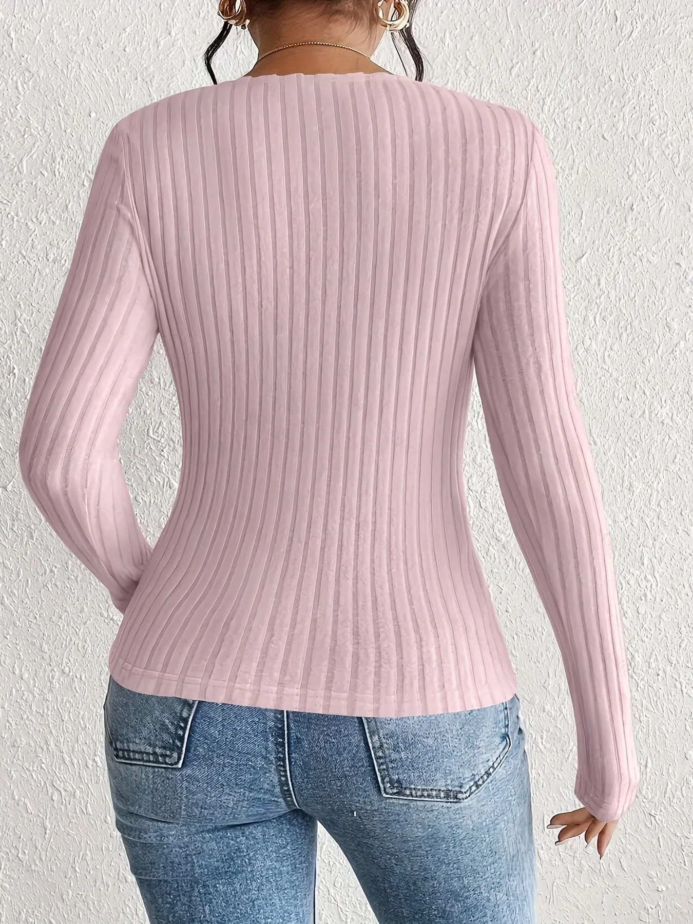 Versatile Square Neck Ruched Long Sleeve Tee for Women