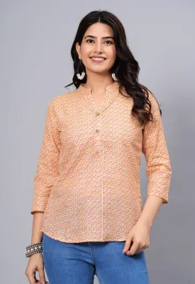 Women Elegant Printed Cotton Top