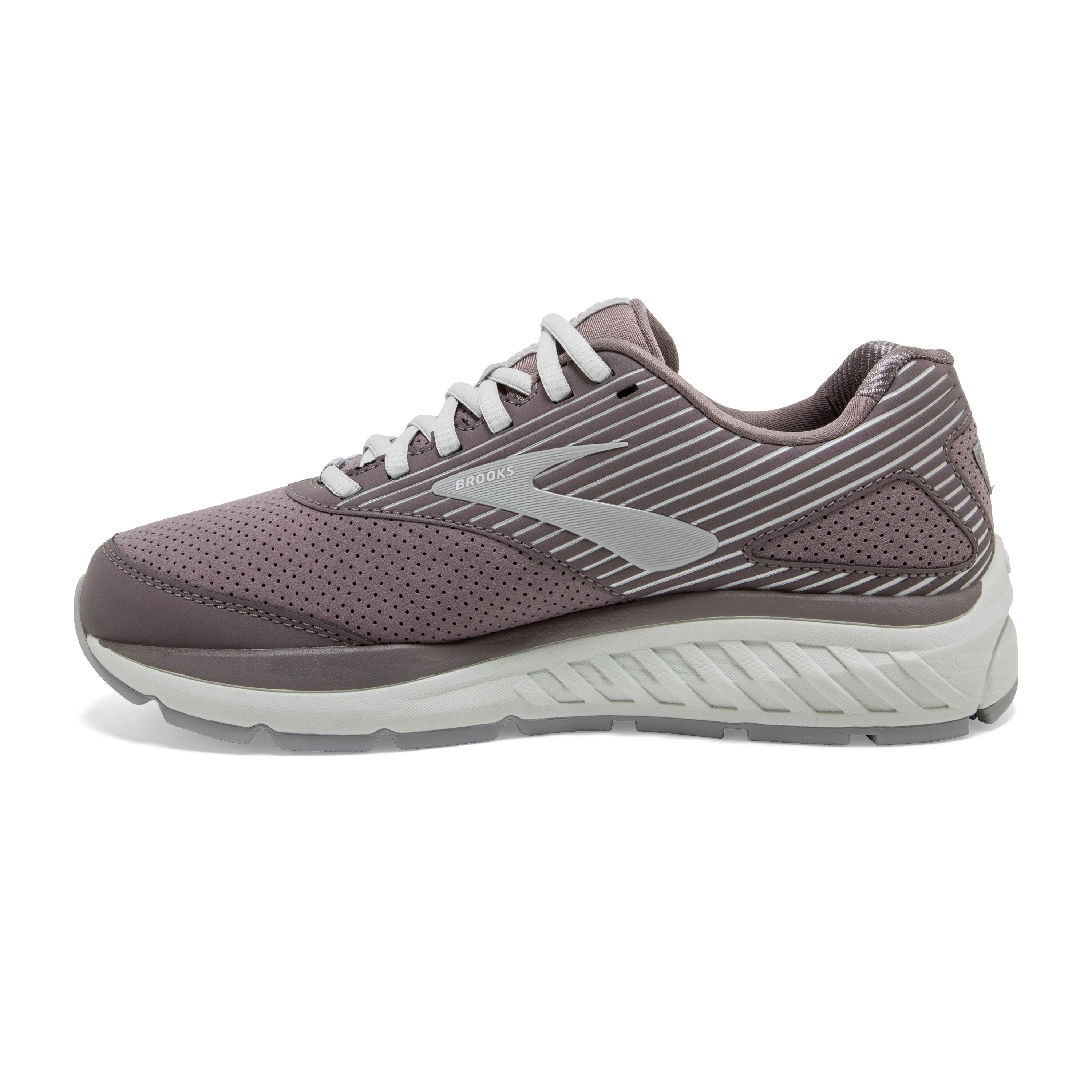 Women's Brooks Addiction Walker Suede Color: Shark/Alloy/Oyster (EXTRA WIDE WIDTH)