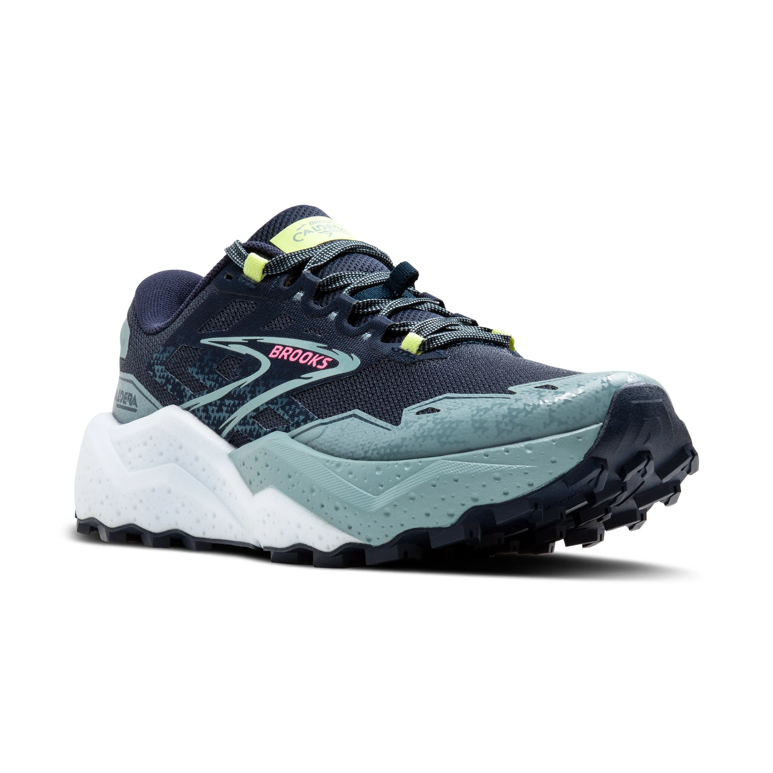 Women's Brooks Caldera 7 Color: Peacoat/Citadel/Sunny Lime