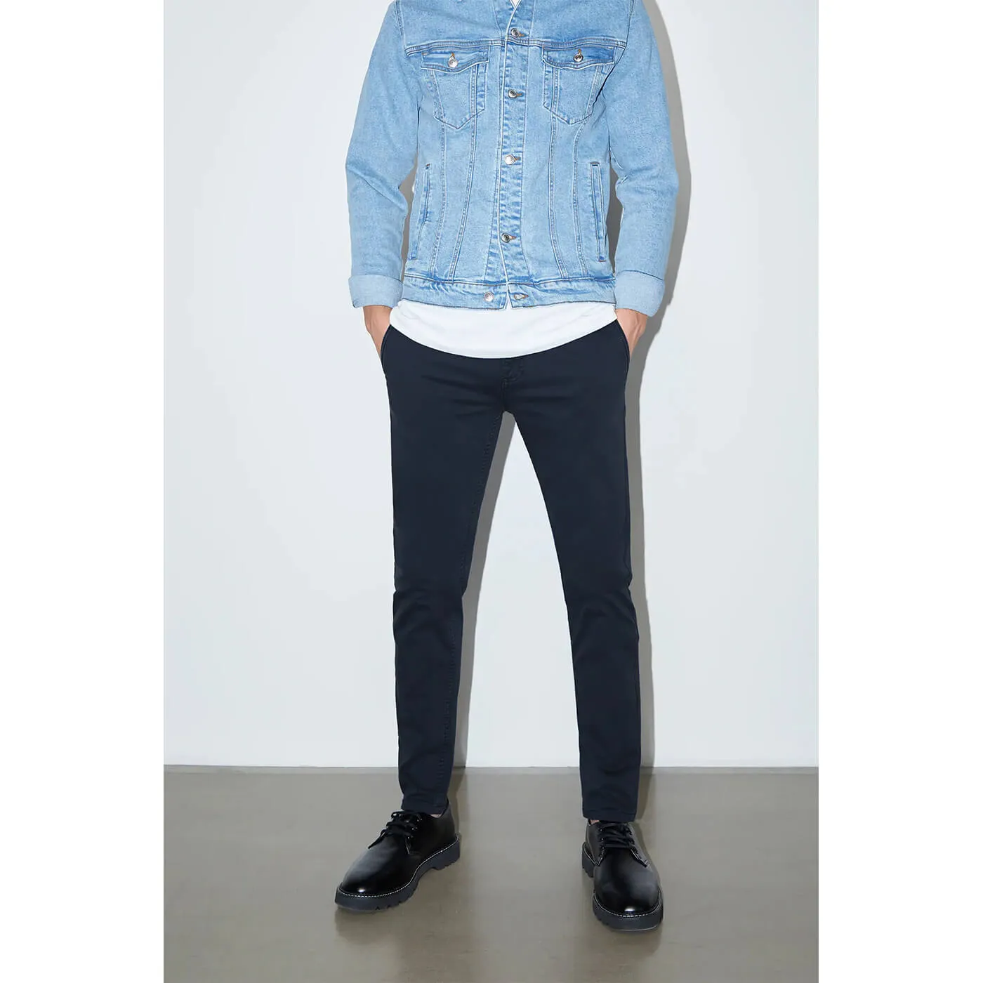 Zara Navy Slim Fit Chinos